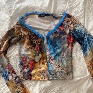 Jaded London blue tiger print cardigan